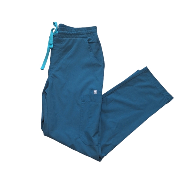 FIGS Teal Yola Mid-Rise Cargo Straight Leg Scrub Pants, Size XS - Picture 1 of 7